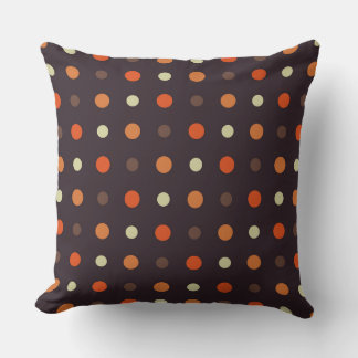 Coussin marron et orange pois de l'automne
