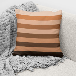 Coussin Marron Moderne Monochrome Bloc de Couleur Rayé