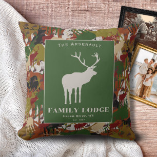 Coussin Marron Vert Camouflage Personnalisé