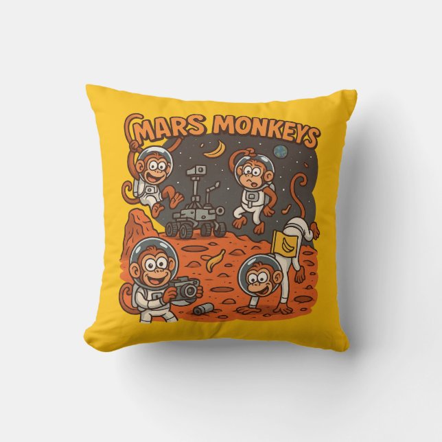 Coussin Mars Monkeys drôle animal (Recto)