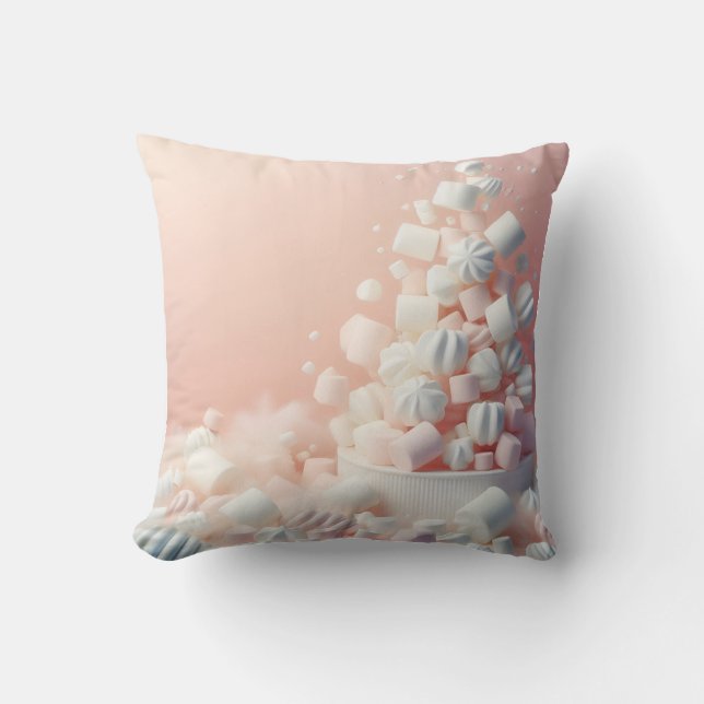 Coussin marshmallow delicious with pink background  (Recto)