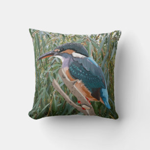 Coussin Martin-pêcheur et saule côté droit Jeter l'oreille