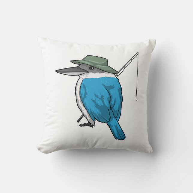 Coussin Martin-pêcheur Pêche Pêcheur Canne à pêche (Recto)