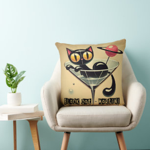 Coussin Martini Black Cat Futuriste Atomique Espace
