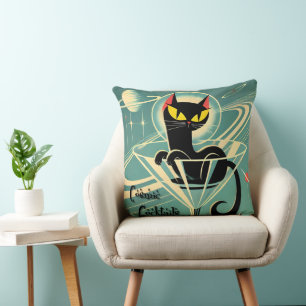 Coussin Martini Black Cat Futuriste Atomique Espace