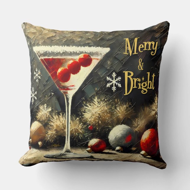 Coussin Martini de Noël aux triples cranberries Rétro 50 (Recto)