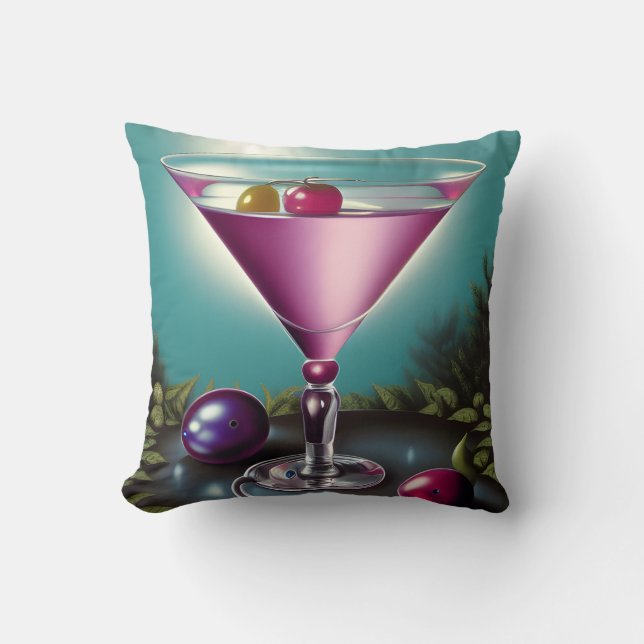 Coussin Martini de vacances rose (Recto)