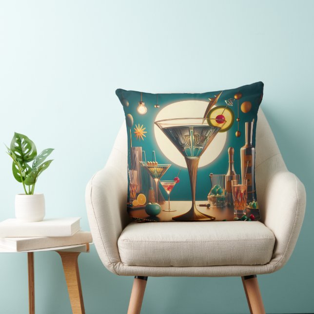 Coussin Martini futuriste à circuit imprimé atomique (Chaise)