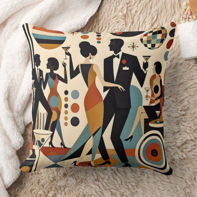 Coussin Martinis Jazzy Abstraits et Fête de Cocktail Dansa (Couverture)