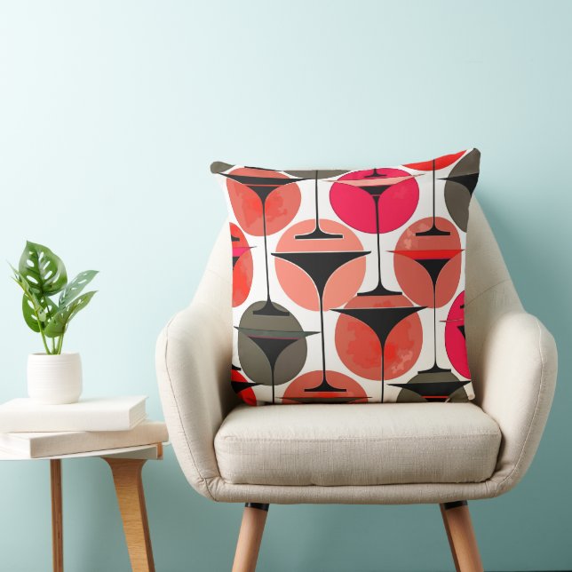 Coussin Martinits Inspirés des Années 50 Atomiques en Mage (Chaise)