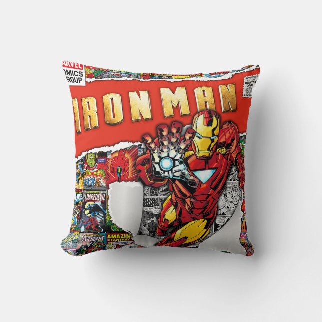 Coussin marvel comics  iron man Throw Pillow (Recto)