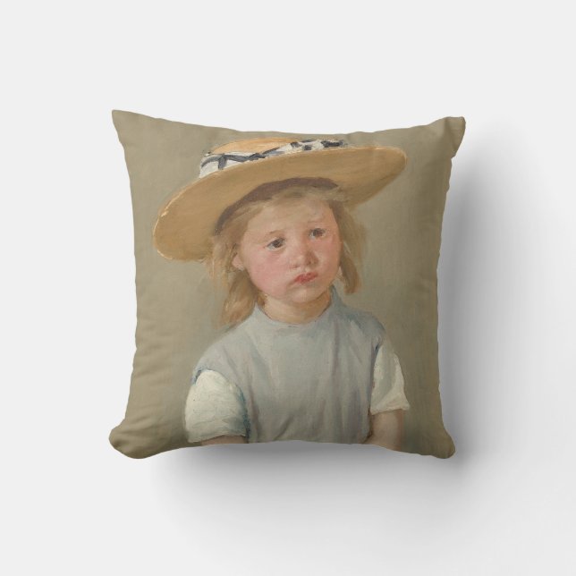Coussin Mary Cassatt - Enfant en paille Casquette (Recto)