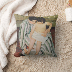 Coussin Mary Cassatt Peinture sur le bain de l'enfant