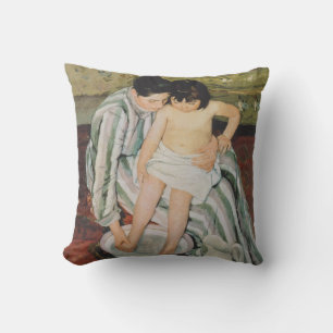 Coussin Mary Cassatt Peinture sur le bain de l'enfant