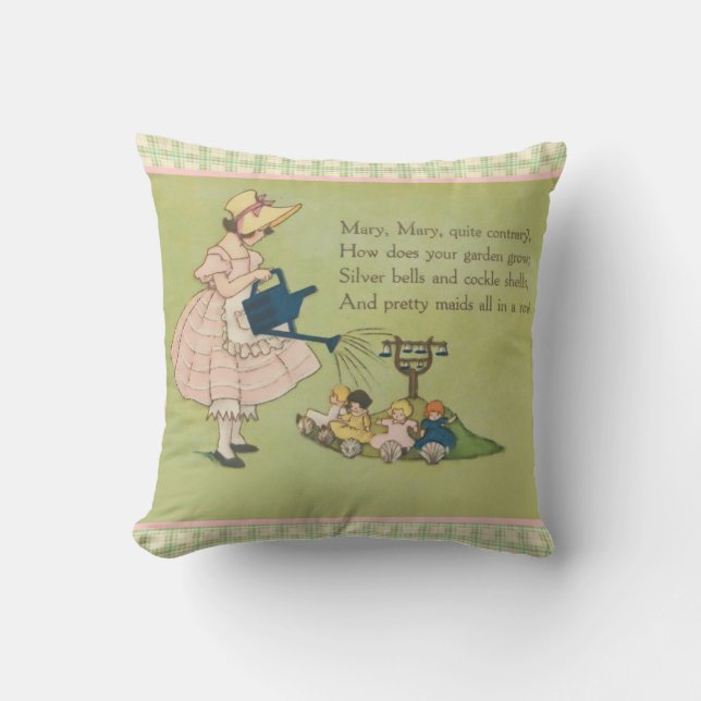 Coussin Mary Mary Assez Contraire Rhyme de la nurserie (Recto)