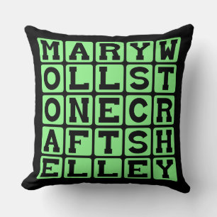 Coussin Mary Wollstonecraft Shelley, auteure de Frankenste