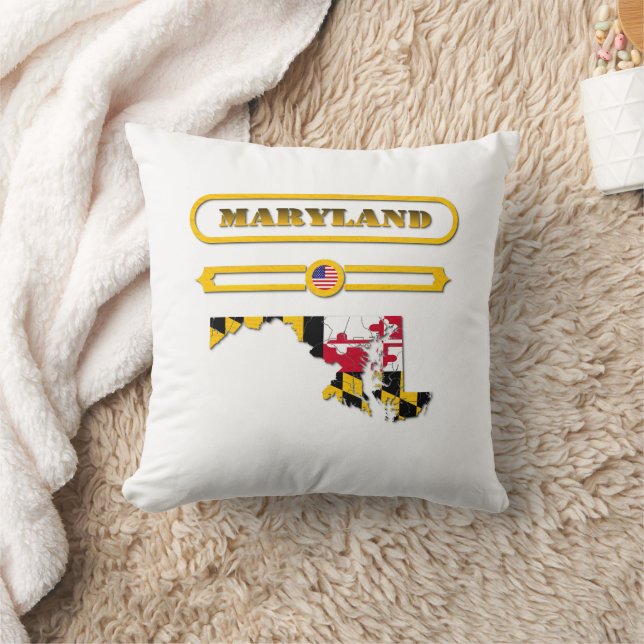 COUSSIN MARYLAND MAP, MARYLAND, USA. SAMER BRASIL (Couverture)