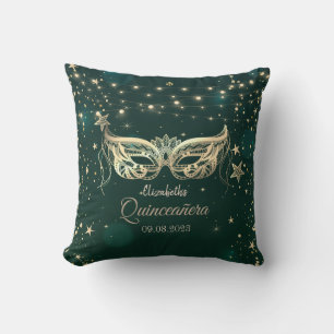 Coussin Mascarade, Étoiles Vertes Quinceañera