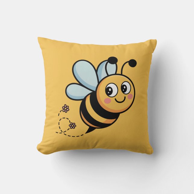 Coussin Mascotte d'abeille adaptée aux enfants avec une tr (Recto)