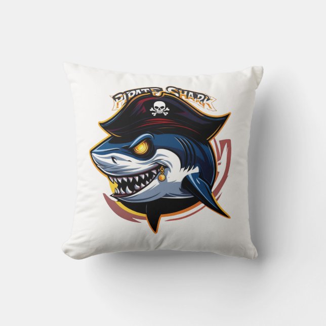 Coussin "Mascotte de requin pirate" (Recto)