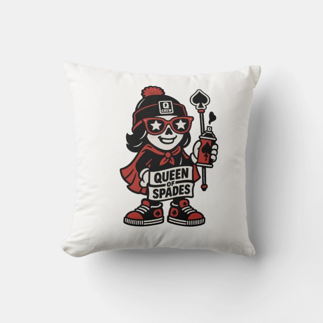 Coussin Mascotte de rue Queen of Spades — Pro Grind Editio (Recto)