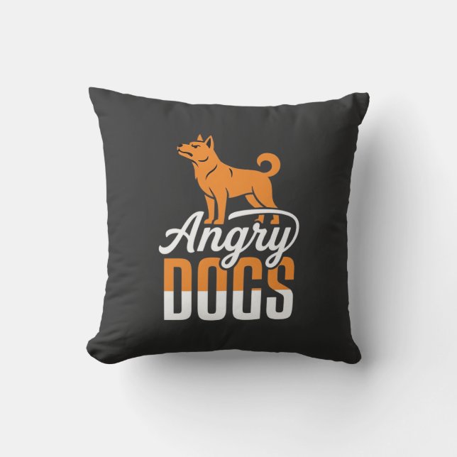 Coussin Mascotte de vecteur de chiens en colère (Recto)