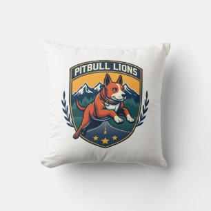 Coussin Mascotte sportive vintage Lions Pitbull Vecteur D