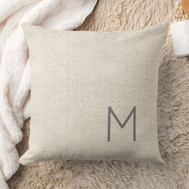 Coussin Masculine moderne neutre INITIAL, décoration ENTIÈ (Couverture)