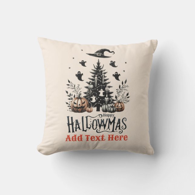 Coussin Mashup de Noël d'Halloween (Recto)