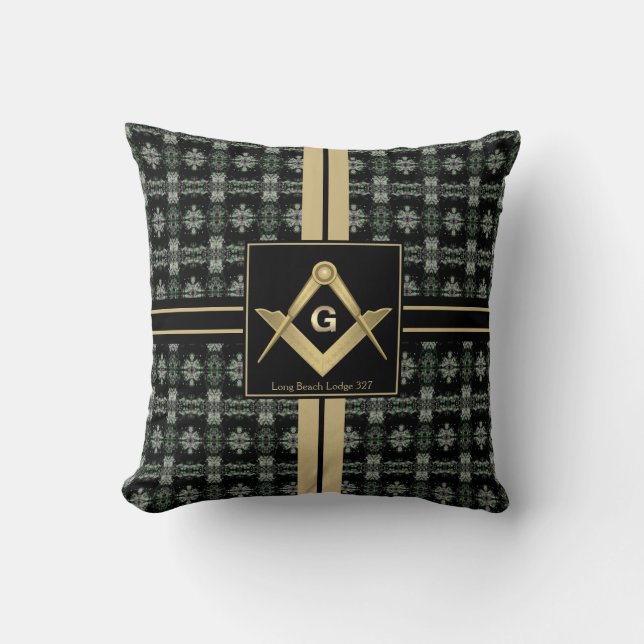 Coussin Masonic moderne Carré & Compass (Recto)