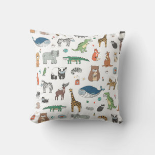 Coussin Masque animal pour enfants, motif de virus.