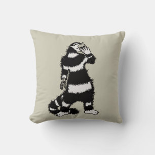 Coussin Masque de crâne de chat bizarre gothique