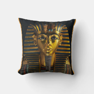 Coussin Masque de pharaon égyptien antique, art doré du ro