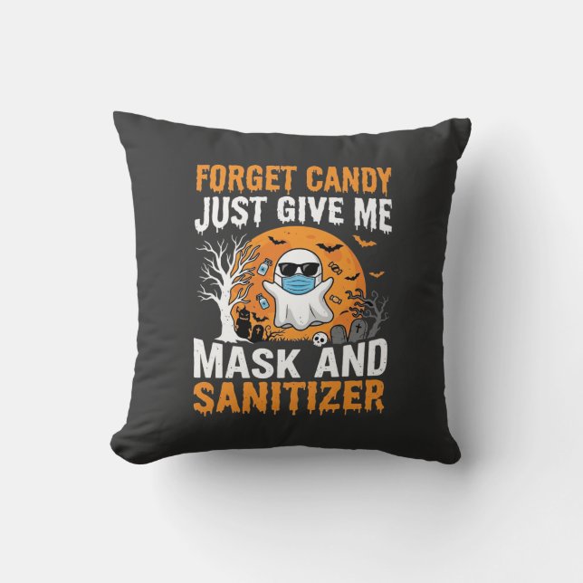 Coussin Masque et désinfectant Halloween Ghost Design_1 (Recto)