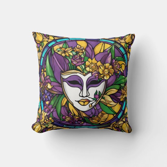Coussin Masque Mardi Gras (Recto)