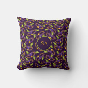 Coussin Masque Mardi Gras Gold Vert violet personnalisé