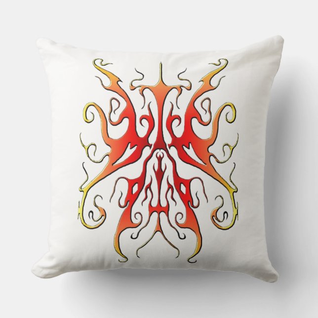 Coussin Masque Tribal de Design Abstrait Flamme Élégante (Recto)