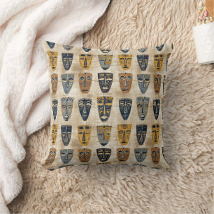 Coussin Masque Tribal Motif Boho