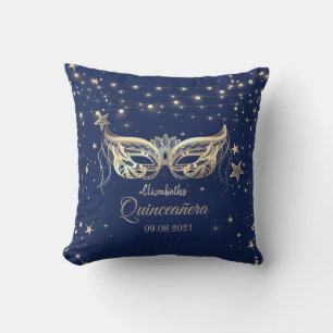 Coussin Masquerade, Marine Bleu Stars Quinceañera