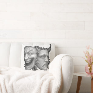 Coussin Masques en nuances de gris