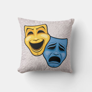 Coussin Masques théâtraux classiques de comédie et de trag