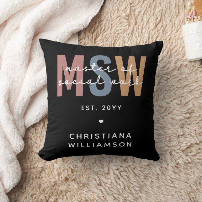 Coussin Master en travail social en MSW (Couverture)