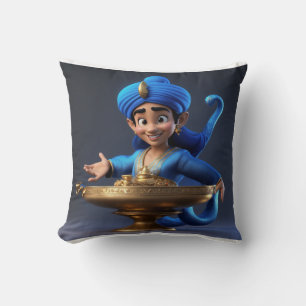 Coussin Master of Magic - 3D Cartoon Genie Design