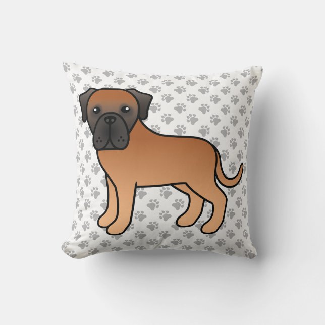Coussin Mastiff anglais abricot Chien de dessin animé mign (Recto)