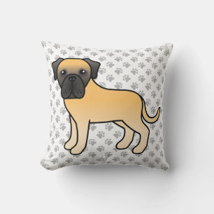 Coussin Mastiff Anglais Fauve Chien de Dessin Animé Mignon