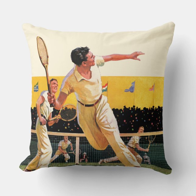 Coussin Match de tennis de Doubles (Recto)