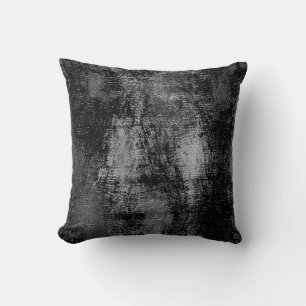 Coussin Matériau noir et gris peint avec de la peinture à
