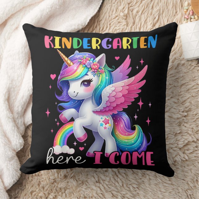 Coussin Maternelle j'arrive licorne rentrée scolaire (Couverture)