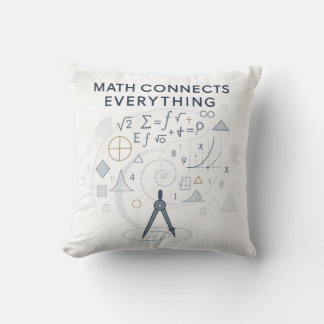 Coussin Math Connects Everything Throw Pillow Gift for Mat