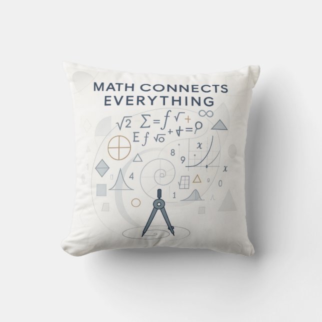 Coussin Math Connects Everything Throw Pillow Gift for Mat (Recto)